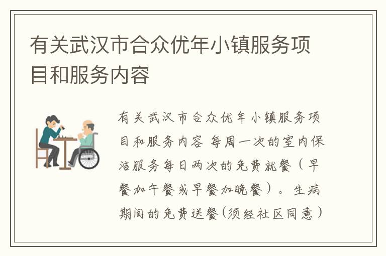 有关武汉市合众优年小镇服务项目和服务内容